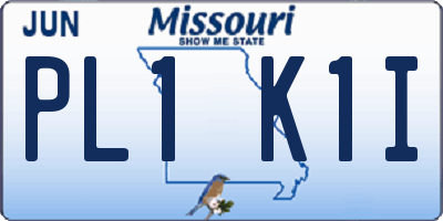 MO license plate PL1K1I