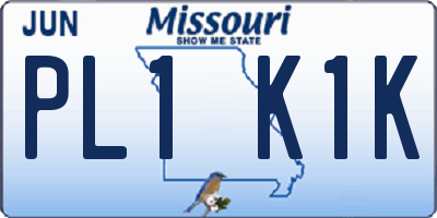 MO license plate PL1K1K