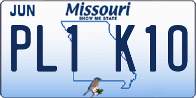 MO license plate PL1K1O