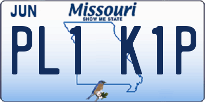MO license plate PL1K1P