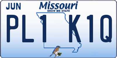 MO license plate PL1K1Q
