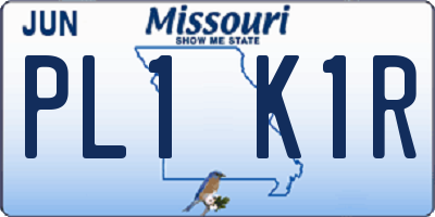 MO license plate PL1K1R