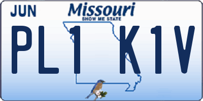 MO license plate PL1K1V