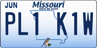 MO license plate PL1K1W