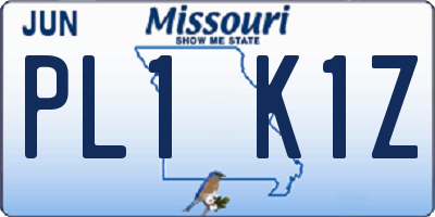 MO license plate PL1K1Z
