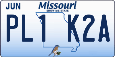 MO license plate PL1K2A
