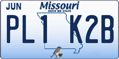 MO license plate PL1K2B