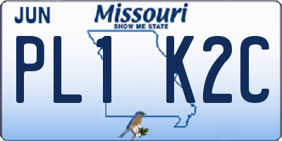 MO license plate PL1K2C