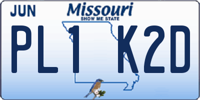 MO license plate PL1K2D