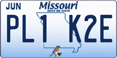 MO license plate PL1K2E