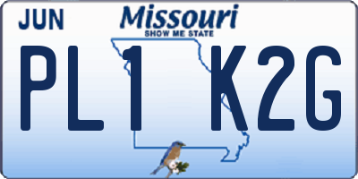 MO license plate PL1K2G