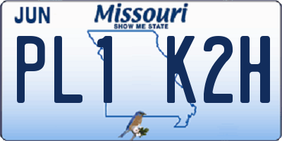 MO license plate PL1K2H