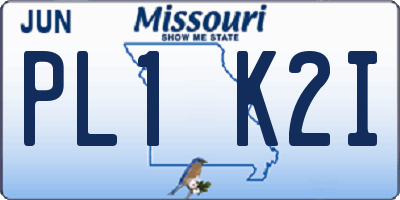 MO license plate PL1K2I