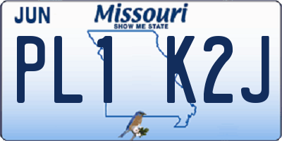 MO license plate PL1K2J