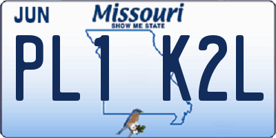 MO license plate PL1K2L