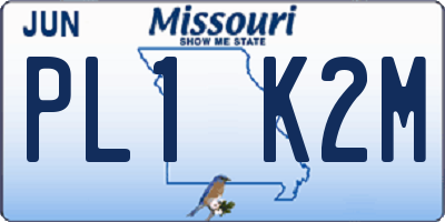 MO license plate PL1K2M