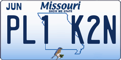 MO license plate PL1K2N