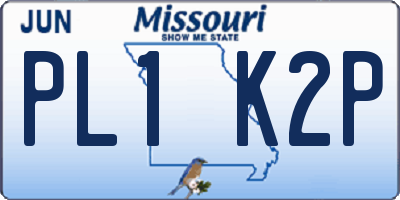 MO license plate PL1K2P