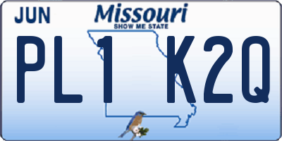 MO license plate PL1K2Q