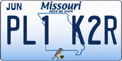 MO license plate PL1K2R