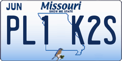 MO license plate PL1K2S