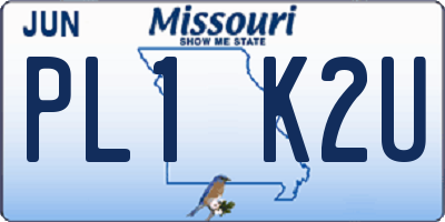 MO license plate PL1K2U