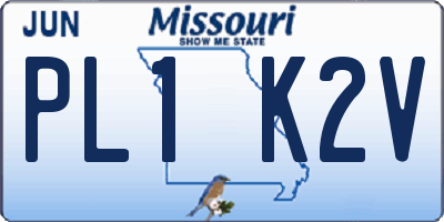 MO license plate PL1K2V
