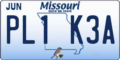 MO license plate PL1K3A