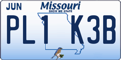 MO license plate PL1K3B