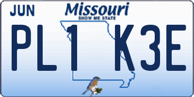 MO license plate PL1K3E