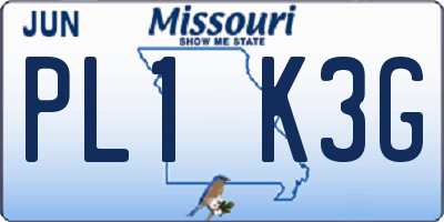 MO license plate PL1K3G