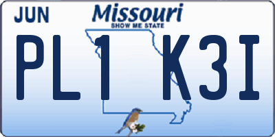 MO license plate PL1K3I