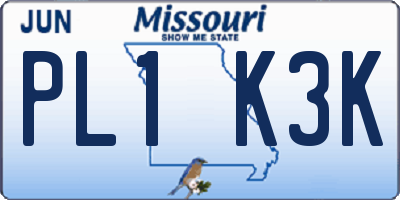 MO license plate PL1K3K