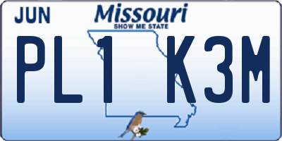 MO license plate PL1K3M