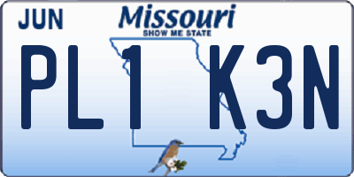 MO license plate PL1K3N
