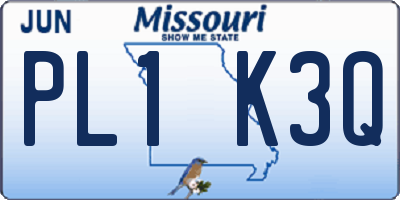 MO license plate PL1K3Q