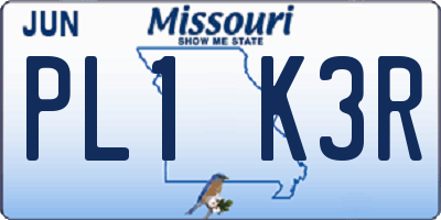 MO license plate PL1K3R