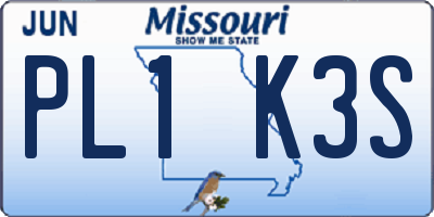 MO license plate PL1K3S