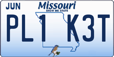 MO license plate PL1K3T