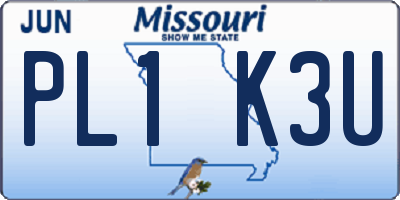 MO license plate PL1K3U