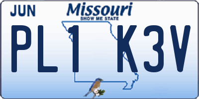 MO license plate PL1K3V