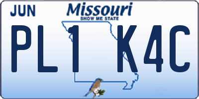 MO license plate PL1K4C