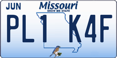 MO license plate PL1K4F
