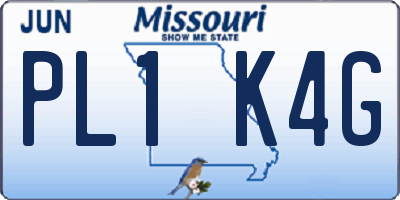 MO license plate PL1K4G
