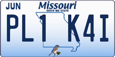MO license plate PL1K4I