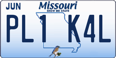 MO license plate PL1K4L