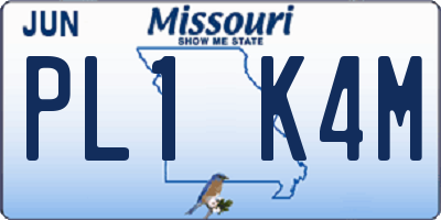 MO license plate PL1K4M