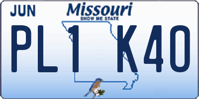 MO license plate PL1K4O