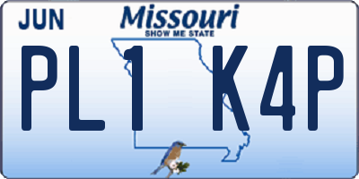 MO license plate PL1K4P