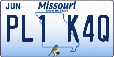 MO license plate PL1K4Q